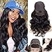 QTHAIR 10A 13x4 Lace Front Human Hair Wigs 22inch Brazilian Body Wave Pre Plucked With Baby Hair Body Wave Brazilian Virgin Hair Lace Frontal Wigs for Black Women(150% density,Natural Black)