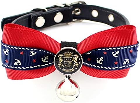 貴族風ネコ 首輪 猫 リボン 首飾り 犬 鈴付き リボン付き 柔らかい革 調節可能 オシャレ ネコ かわいい かっこいい 猫くびわ 鈴つき 子猫首輪子犬 首輪うさぎ小中型ペット 多種類 多サイズ Mc