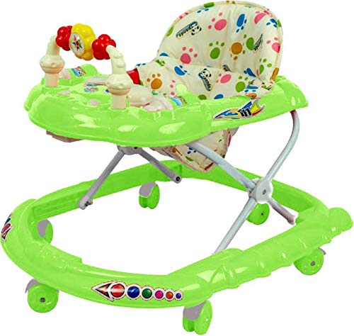 Goyals Cartoon Baby Walker - Music & Rattles with Adjustable Height (Green)