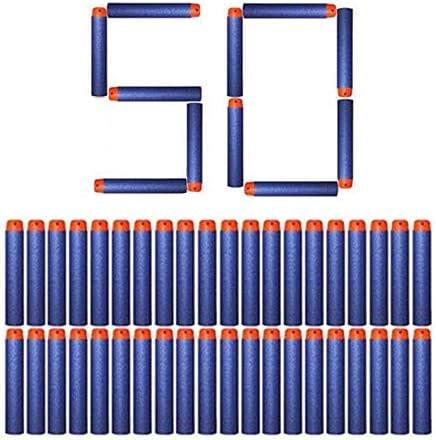 Lomire Refill Pack Soft Foam Nerf Bullets Foam Darts for Nerf N-strike Elite Series Blasters Kids Toy Guns Children's Outdoor Play Set (50PCS)
