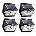 LITOM Solar Lights Outdoor, Wireless Motion Sensor Lights(White Light), 270°Wide Angle, IP65 Waterproof, Easy-to-install Security Lights for Front Door, Yard, Garage, Deck, Porch- Pack OF 4