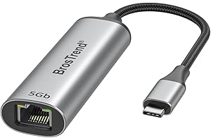 BrosTrend 5Gb USB C to Ethernet Adapter Plug & Play, Aluminum RJ45 to USB Network Adapter for Windows, MacOS etc. Compatible 