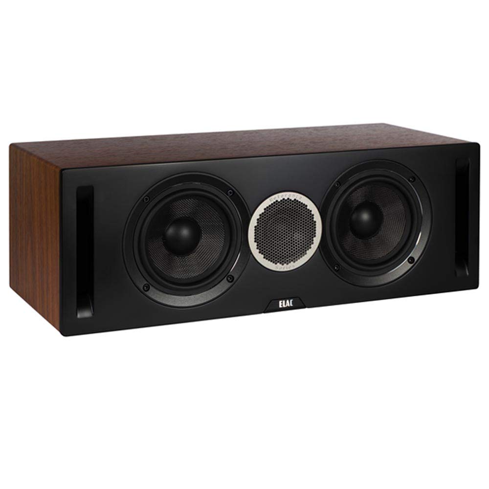 ELACDebut Reference C5.2 Center Channel Speaker - Black Baffle, Walnut Cabinet