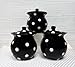 Black with Polka Dot Hand Painted Ceramic Collection By ACK (3pc Canister Set)