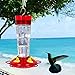 FORUP Hummingbird Feeder, Glass Bird Feeder, 5 Feeding Stations, 10-Ounce Nectar Capacity, Red