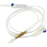 (10PCS/Box) 60-inch IV Extension Set, IV Tubing, High-Quality PVC Material, Sterile Individually Packaged, for Laboratories and Veterinary Use (Spiral Connector) (10PCS/Box)