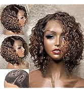 Hair.ly Curly Bob Lace Front Wigs Human Hair 13x6 T Part Lace Frontal Wig Pre Plucked with Baby H...