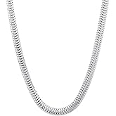 Savlano 925 Sterling Silver 4mm Solid Italian Round Diamond Cut Flexible Snake Chain Necklace With Gift Box For Men & Women - Made in Italy