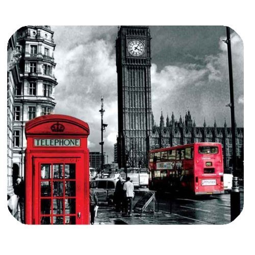 London Landmark Red Telephone Booth Rectangle Non-Slip Rubber Gaming Mouse Pad,Mouse Mat,Mousepad