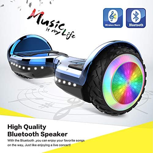 Hoverboard with LED lights and Bluetooth capability, priced at $102.21.