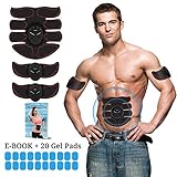 Eon Concepts Muscle Toner Trainer Ultimate Abs Stimulator With 20 EXTRA Gel Pads & E-Book | EMS Abdominal Toning Belt For Men & Women | Arm & Leg Trainer | Portable Office Home & Gym Fitness Equipment