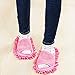 Microfiber Slippers Women's House Slippers Floor Cleaning Mop Floor Dust Cleaning Tool Ladies Slippers (Pink)