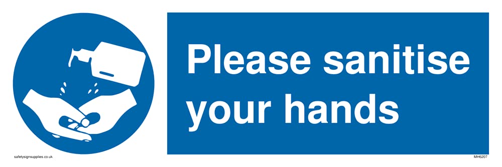 Please sanitise your hands Sign - 300x100mm - L31