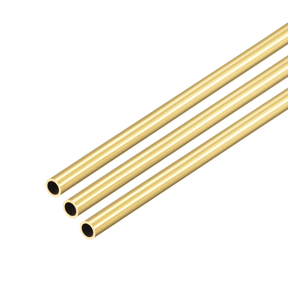sourcing map Brass Round Tube, 300mm Length 4mm OD 0.5mm Wall Thickness, Seamless Straight Pipe Tubing 3 Pcs