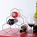 DCIGNA Metal Wine Rack Free Standing, Tabletop Gold Wine Rack, Countertop Wine Bottle Holder - Metal Brushed Gold and Geometric Design for Wine Cellar Bar Cabinet (Gold - 6 Bottles)