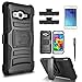 Galaxy Express 3 Case, Galaxy Luna Case, Galaxy Amp 2 Case, J1 2016 Case, [Combo Holster] Built-In Kickstand Bundled with [Tempered Glass Screen Protector] And Circlemalls Stylus Pen[Black]