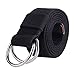 JINIU Web Belts for Men Casual Canvas Fabric Sport Belt Fully Adjustable D-ring Solid Color 1.5