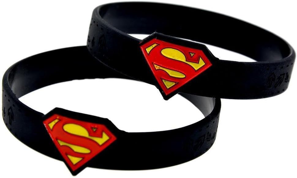 North King Silicone Bracelet Superman Movie Wrist with Creative Gift Set of 2 Pieces