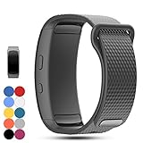 Feskio Samsung Gear Fit 2 Pro/Fit 2 SM-R360 Replacement Watch Band Strap Accessory Soft Silicone Wristband Strap Sport Band Bracelet for Samsung Gear Fit 2 Pro/SM-R360 Smartwatch