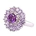 Psiroy Women's Statement Rings Fashion Jewelry 925 Sterling Silver Plated Simulated Amethyst Cluster Flower Ring Size 10