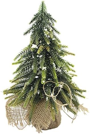 VIMI Small Artificial Plants and Mini Trees , Decor Bonsai for Christmas , Holiday and New Year Decorations , Green , 10.6 inch