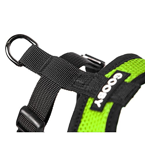 Gooby Choke Free X Frame Soft Harness with Micro Suede Trimming for Small Dogs, Medium, Green