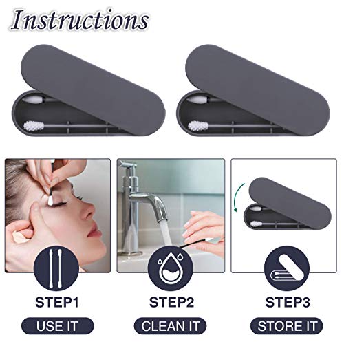 4 Pcs Reusable Cotton Swab, ARTISTORE Safety Washable and Portable Silicone Cotton Swab, Cotton Buds for Ear Cleaning, Makeup, Beauty Treatment with 2 Dust-proof Cases