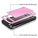 iPhone 5S Case, iPhone 5 Case, Vofolen Impact Resistant iPhone 5S Wallet Case Hybrid Armor Snap-on Black Soft Rubber Bumper Cover Protective Shell Card Holder for iPhone 5 5S - Pink