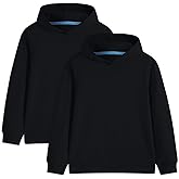 Comche 2 Pack Cotton Kids Hoodies Light Weight Sweatshirts (Thin) Boys Girls Fall Spring Long Sleeve Pullover Toddlers Tops