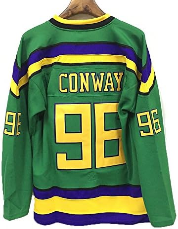 AIFFEE #96 Conway Ducks Hockey Jersey Green Color Men Size