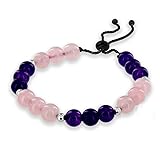 Believe London Amethyst Rose Quartz Bracelet