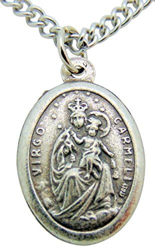 WJH Mary Mother of Jesus Our Lady Medal 3/4 Inch Metal Pendant with Chain