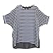Yonala Women's Classic Striped Tassel Chiffon Beachwear Bikini Swimwear Cover Up Black-stripe One Size