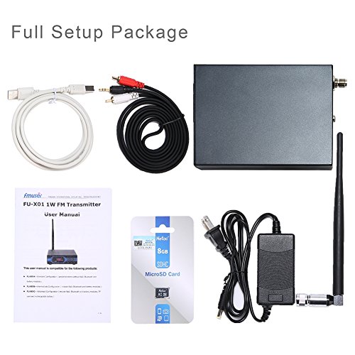 FMUSER 1W Low Power FM Radio Transmitter, 0-1W Adjustable PLL Stereo FM Broadcast Antenna Set Long Range Coverage, Bluetooth/TF Card/MIC Input for Conference/Outdoor Drive-in Theater/Parking Lot - Thumbnail 4