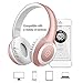 BODECIN Wireless Bluetooth Headsets, Skin Friendly Leather 3D Over-ear Stereo Sound Sport Bluetooth 4.1 Headphones for iPhone/iPad/Android Build in Mic Support TF Card(Rose Gold)