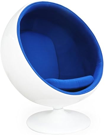 Amazon Com Kardiel Ball Chair White Blue Furniture Decor