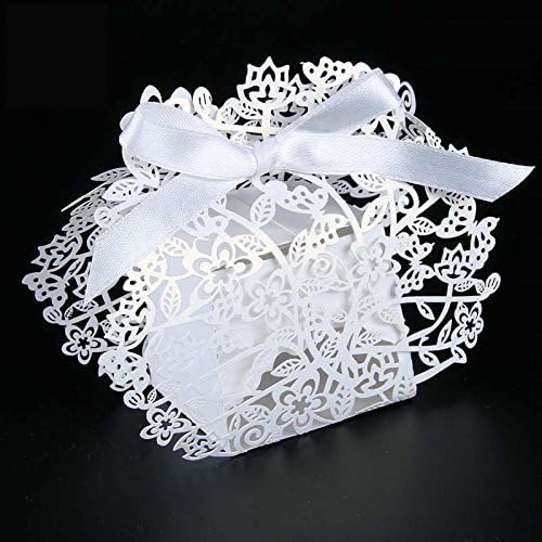 Saitec 50pcs Laser cut flower wedding favor box candy box wedding favor and gifts party gift box wedding supplies