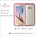 Galaxy S6 Waterproof Case, iThroughTM 20ft Waterproof, Dust Proof, Snow Proof, Shock Proof Case with Silicone Membrane Touched Screen Protector, Protective Carrying Cover Case for Galaxy S6 (Pink)