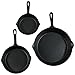 Sunnydaze Cast Iron Skillet 3-Piece Set, Heavy Duty Pre-Seasoned Frying Pansthumb 2