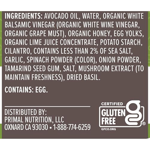 PRIMAL KITCHEN CILANTRO LIME DRESSING, PACK OF 1