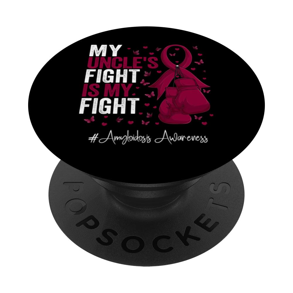Burgundy Ribbon Survivor Uncle Amyloidosis Awareness PopSockets Swappable PopGrip