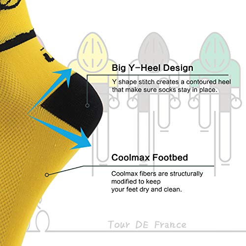 LIN 7 Pack Cycling Socks CoolMax Ankle Bike Socks Cool Funny Bicycle