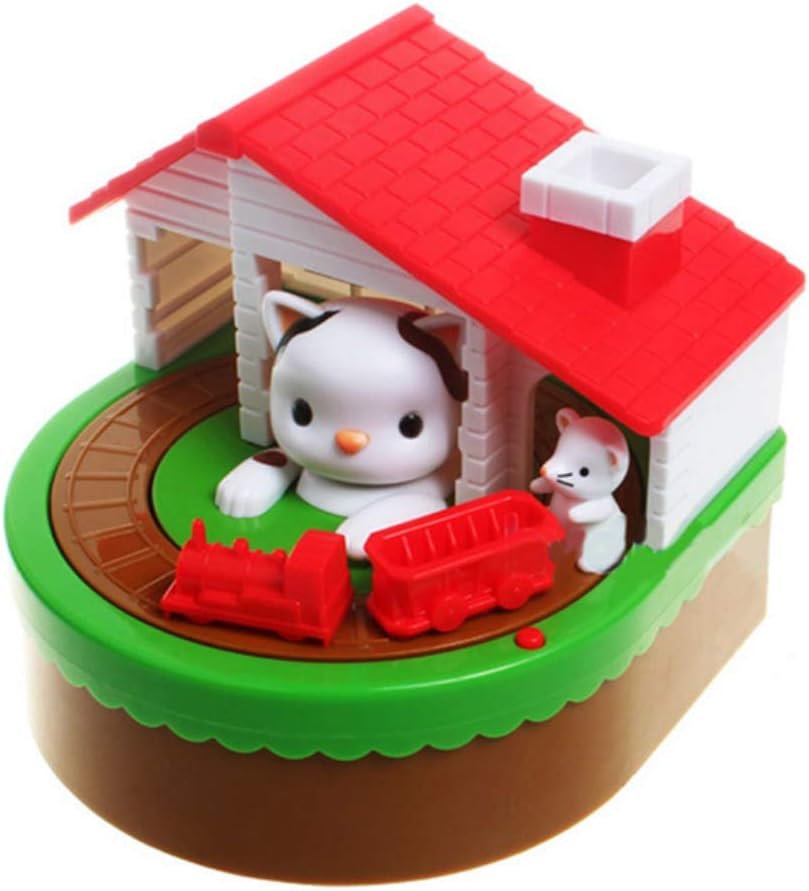 Wenasi Cute Cat and Mouse Piggy Bank, Electronic Money Coins Saving Box Desk Toy with Music for Kids Birthday