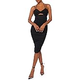 Forever 21 Womens Ruched Mesh Midi Dress