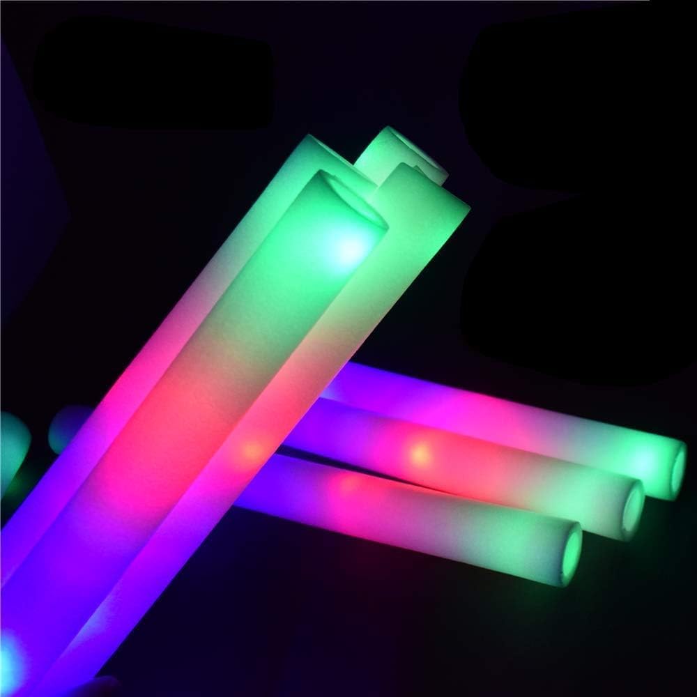 30 Pieces Led Foam Sticks - Flashing Glow Sticks Party Supplies Light Up Baton Wands for Kids, Raves, Birthday, Wedding, Christmas, Halloween, Children Toy