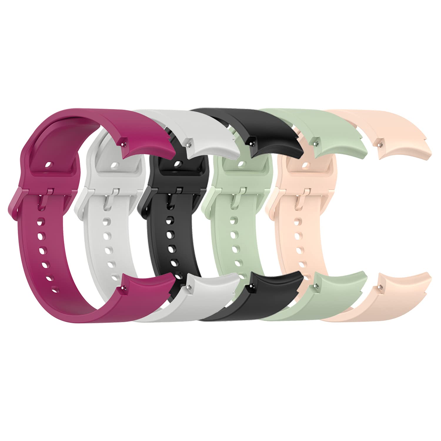 Chofit (5-Pack Straps Compatible with Samsung Galaxy Watch 5 40mm 44mm/Watch 5 Pro 45mm, Galaxy Watch 4 Classic 42mm/46mm, Watch 4 40mm/44mm Strap, Classic Silicone Band Wristband Bands (5B)