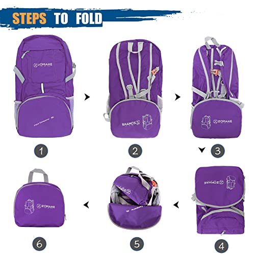 ZOMAKE Lightweight Packable Backpack 35L Light Foldable Backpacks