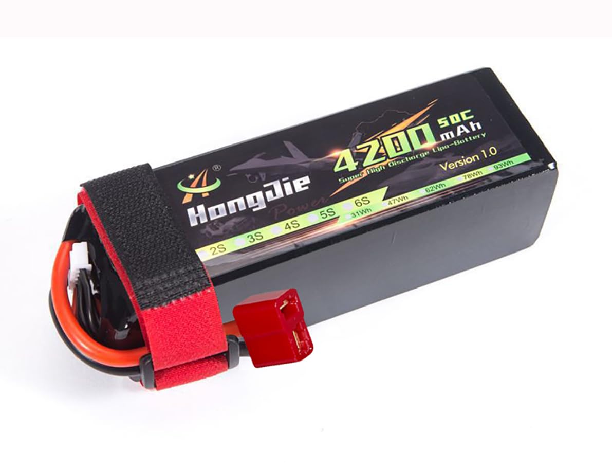 Yangers Rechargeable 4S 14.8V 4200mAh Lipo Battery 50C RC Toy Battery Pack with Deans T Plug Connectors for 1/8 1/10 Remote Airplane Helicopter Quadcopter Car Truck Boat