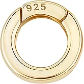 SUNNYCLUE 1 Box 925 Sterling Silver Necklace Clasps 12mm Spring Clasp Gold Round Gate Rings Extender Spring Shortener Snap Buckle Clips for DIY Bracelets Anklets Connector Jewelry Making Findings