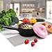 Ceramic Saucepan with Lid Casserole Stew Pot Stockpot Soup Milk Pot Healthy Colorful Porcelain Cookware Stove/Microwave/Oven Safe, 1 Quart (3)